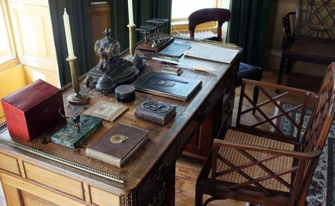 As beautiful as this desk is, I recommend a slightly more modern set-up for your home office.